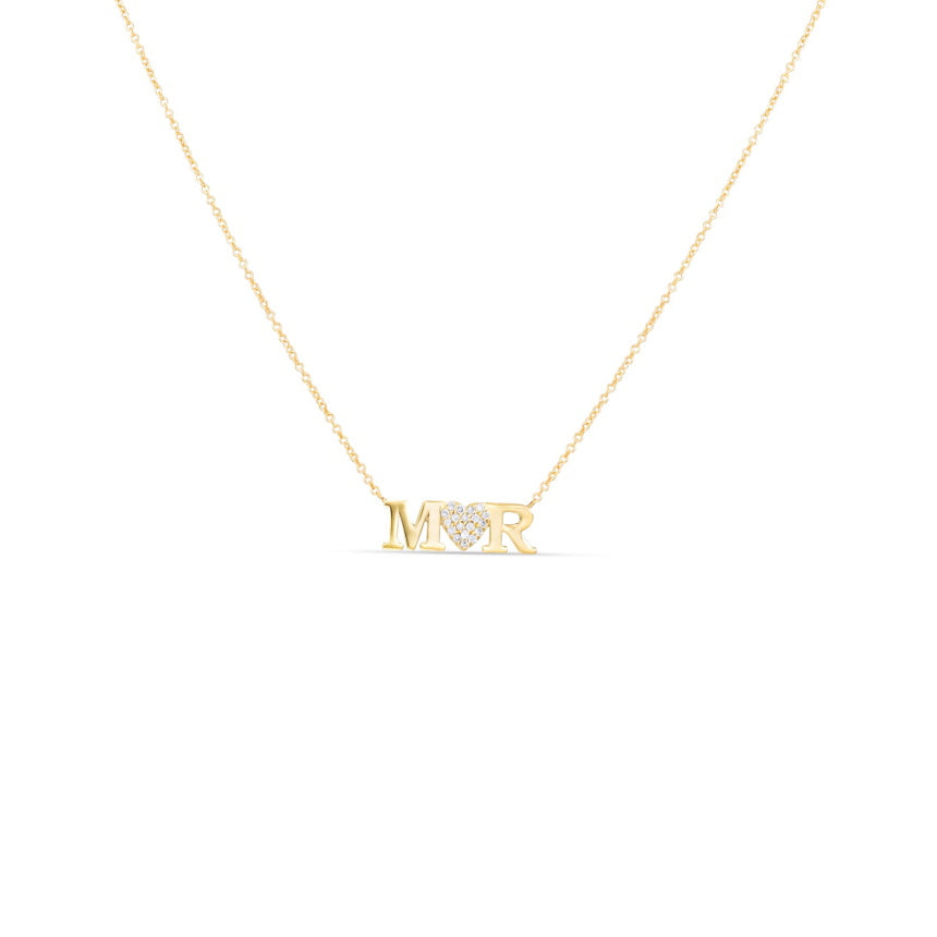 Necklace With Initials and Heart - Alexis Jae Jewelry