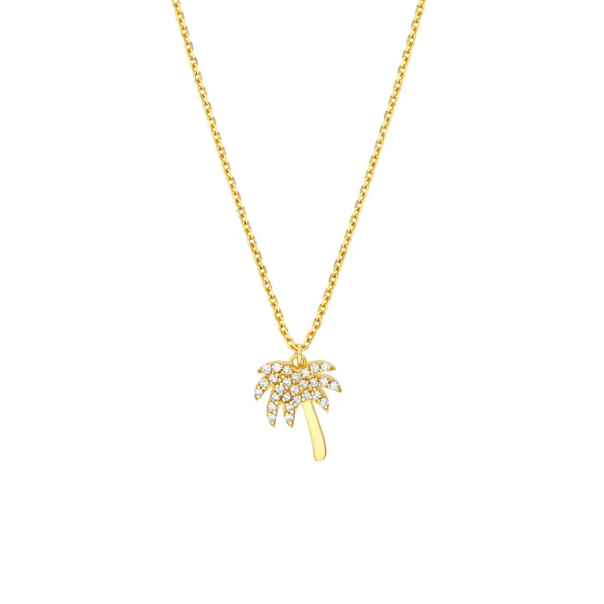Palm Tree Pendant With Diamonds - Alexis Jae Jewelry