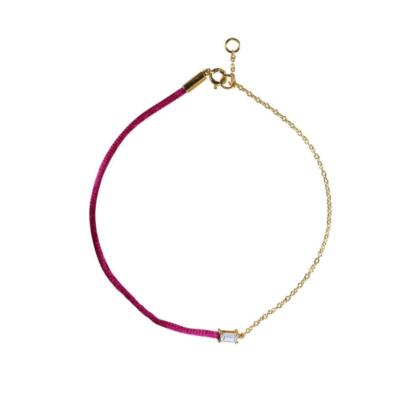 Pink String Diamond Bracelet - Alexis Jae Jewelry
