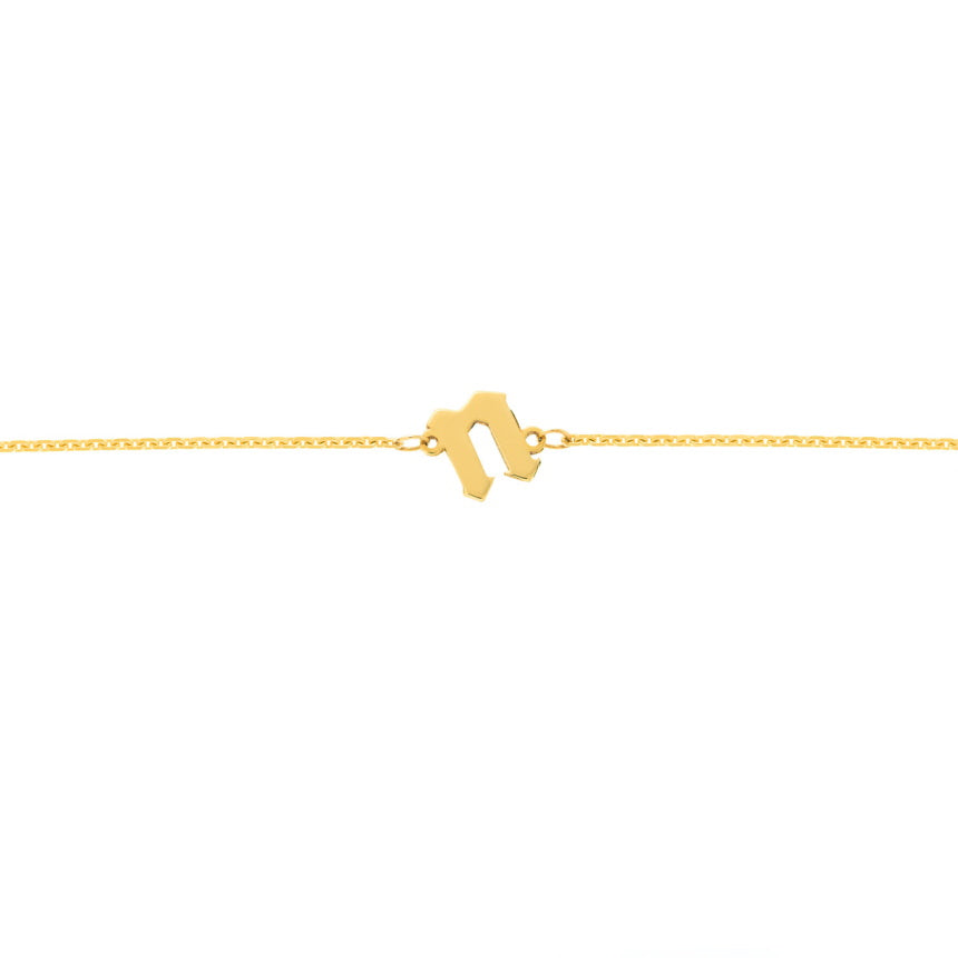14k Gold Ankle Bracelet With Initial