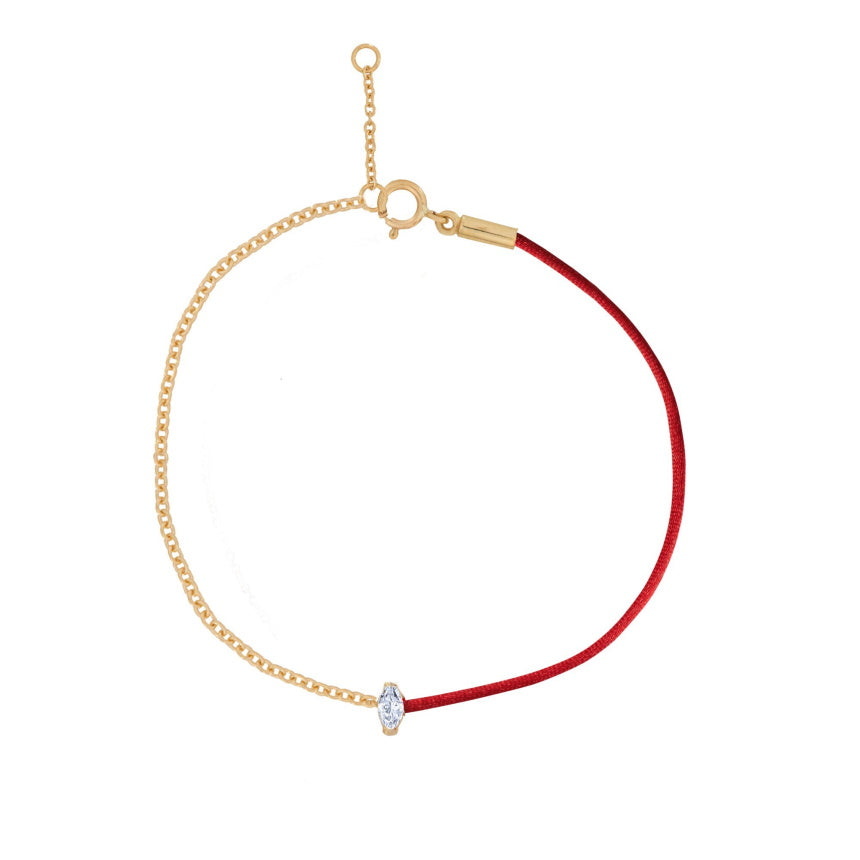 Red String Bracelet With Diamond - Alexis Jae Jewelry