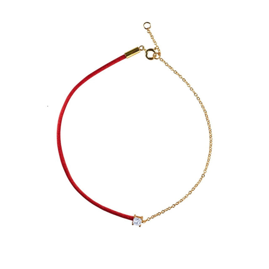 Red String Diamond Bracelet - Alexis Jae Jewelry
