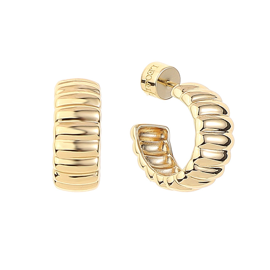 Ribbed Hoop Earrings - Alexis Jae Jewelry