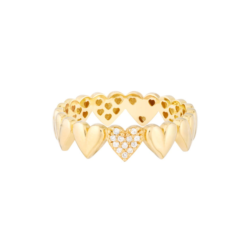 Ring With Hearts All Around - Alexis Jae Jewelry