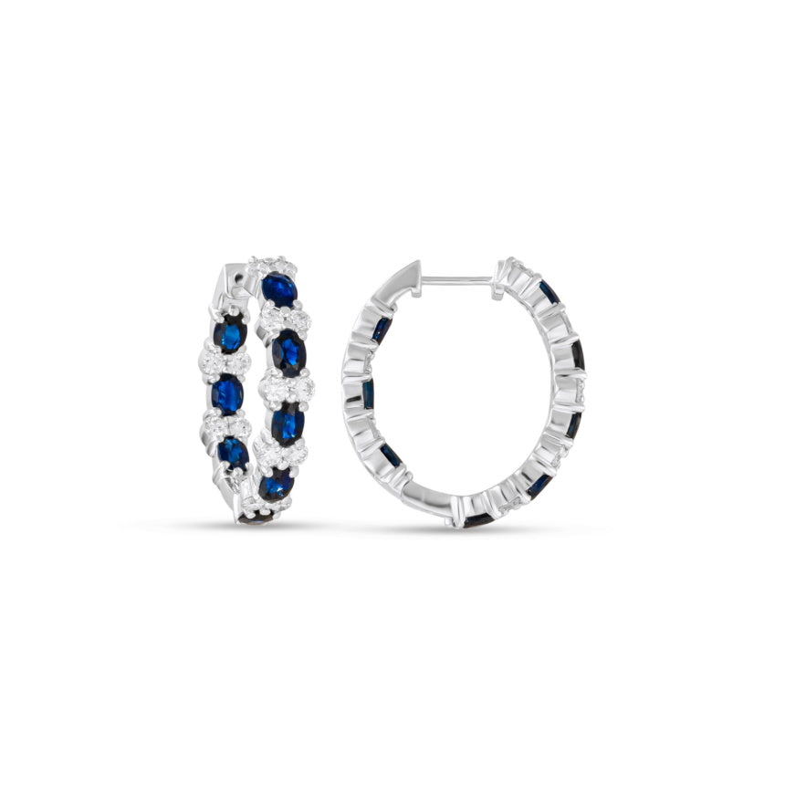 Sapphire and Diamond Huggie Earrings - Alexis Jae Jewelry