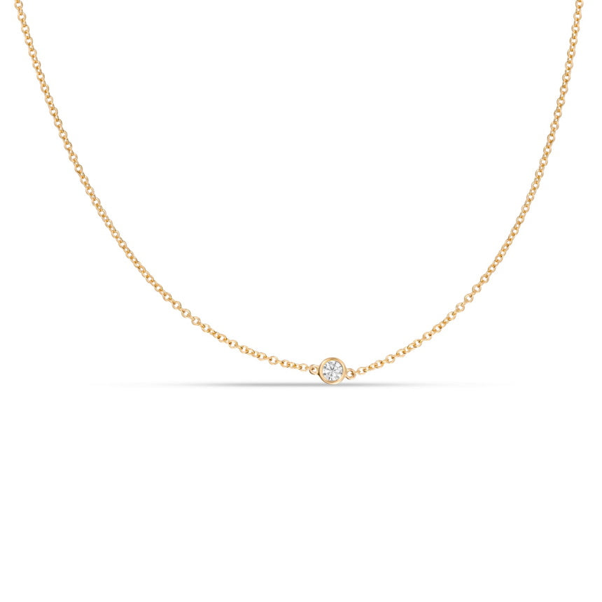 Single Solitaire Diamond Necklace - Alexis Jae Jewelry