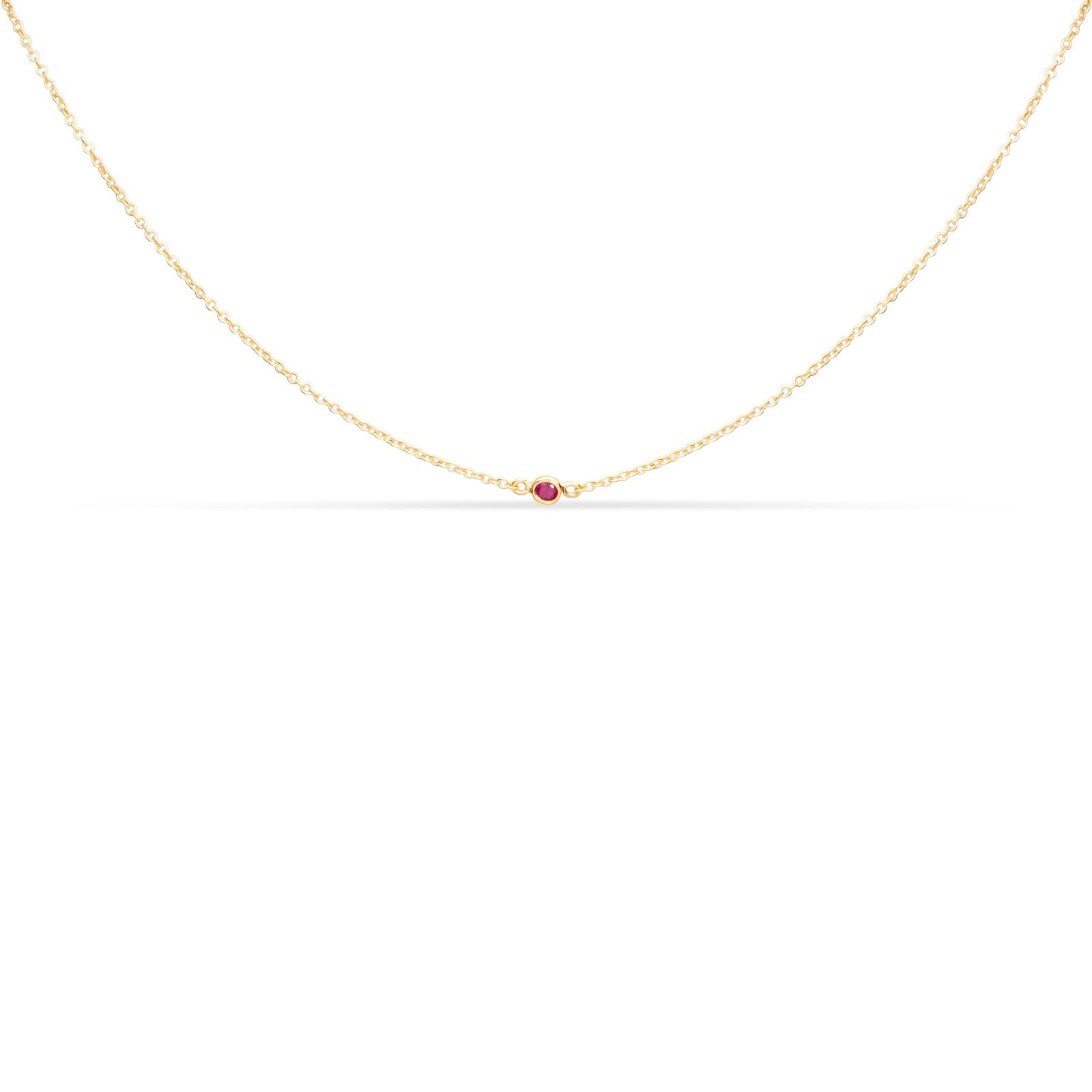 Single Stone Ruby Necklace - Alexis Jae Jewelry