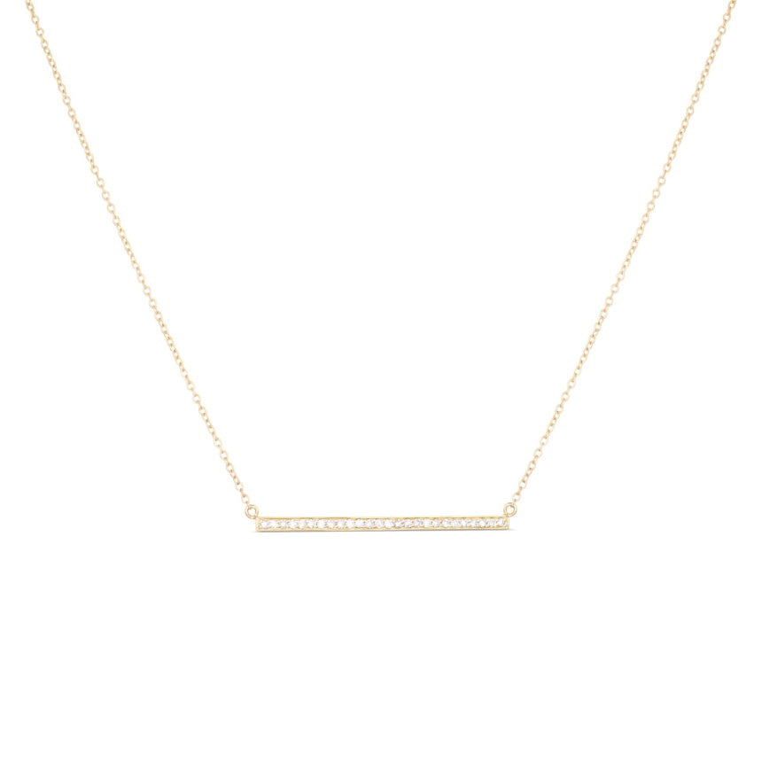 Small Diamond Bar Necklace - Alexis Jae Jewelry