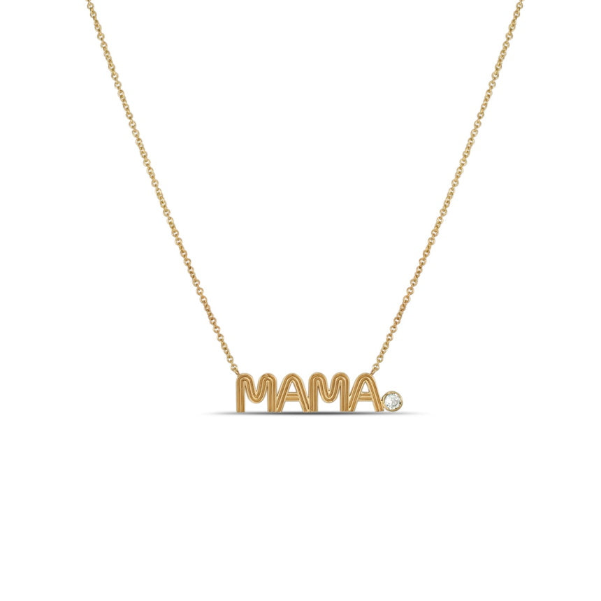 Solid Gold Mama Necklace - Alexis Jae Jewlery
