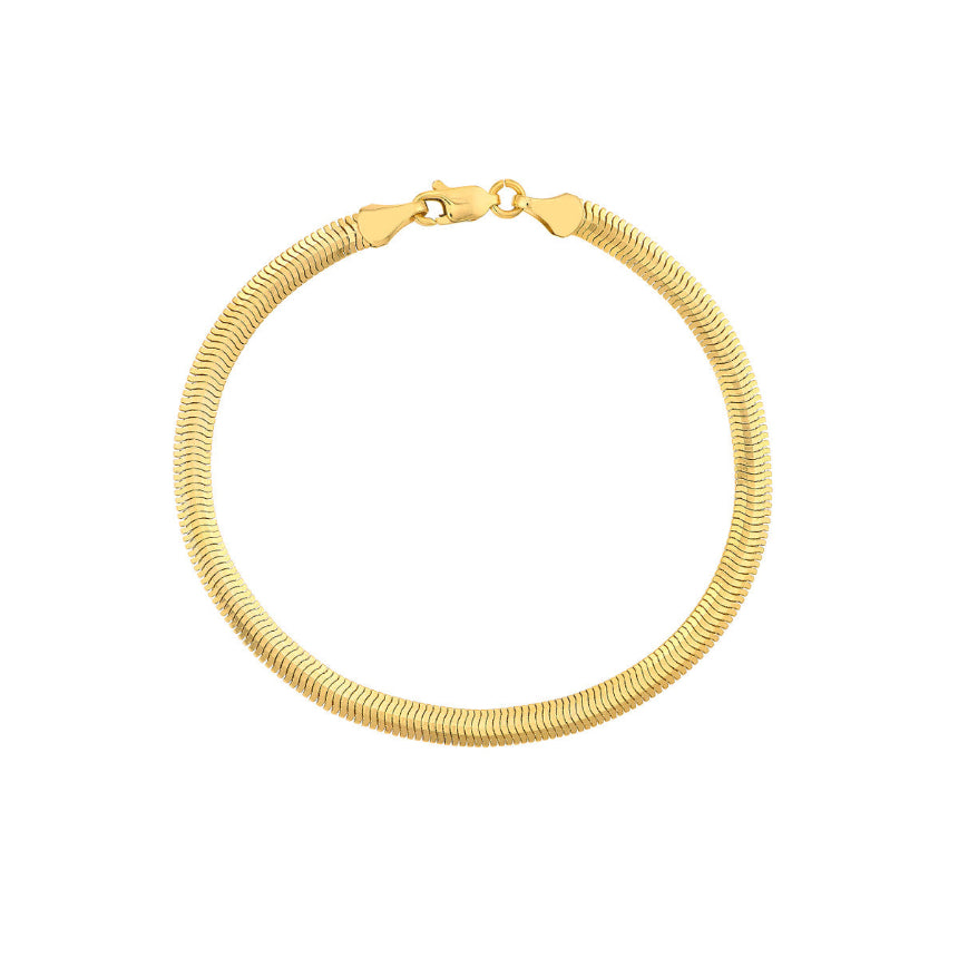 Solid Gold Snake Chain Bracelet - Alexis Jae Jewelry