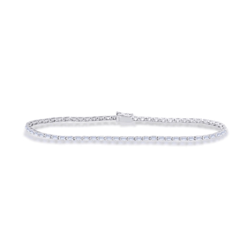 Tennis Bracelet With Baguette Diamonds - Alexis Jae Jewelry