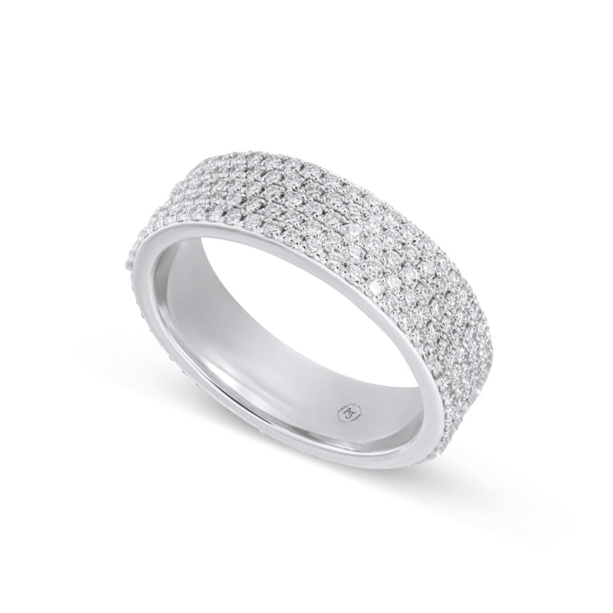Thick Band With Diamonds - Alexis Jae Jewelry