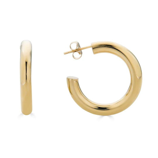Thick Gold Plated Hoops - Alexis Jae Jewelry