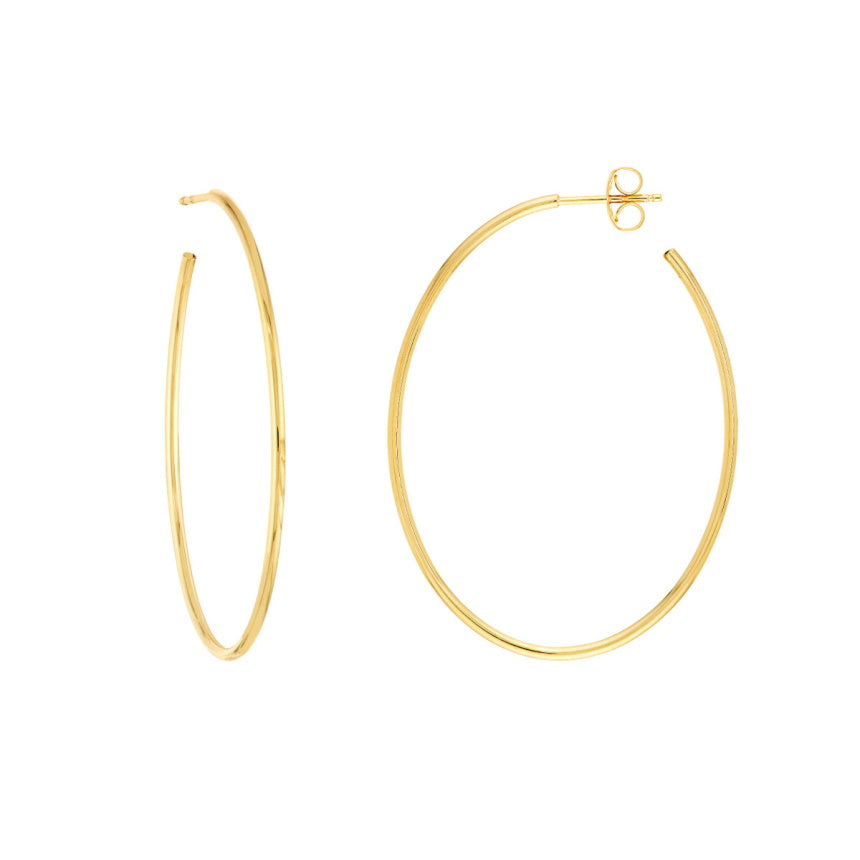 Thin Oval Hoop Earrings - Alexis Jae Jewelry