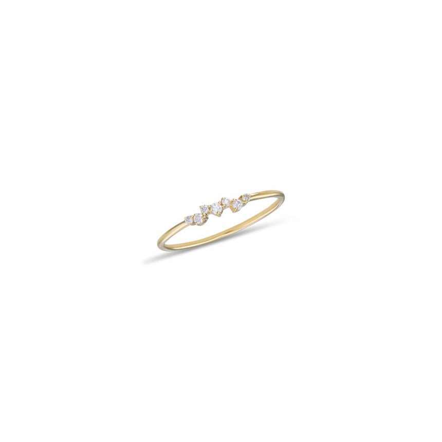 Thin Wedding Ring With Diamonds - Alexis Jae Jewelry