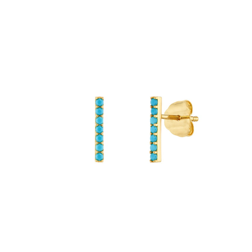 Turquoise Bar Stud Earrings - Alexis Jae Jewelry