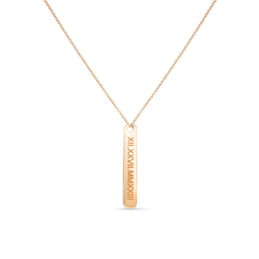 Vertical Roman Numeral Necklace - Alexis Jae Jewelry