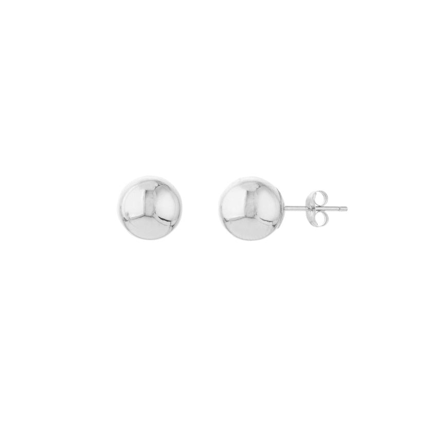 White Gold Ball Stud Earring - Alexis Jae Jewelry