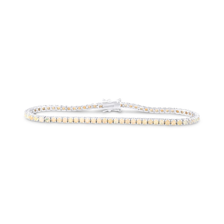White Gold Opal Bracelet - Alexis Jae Jewelry