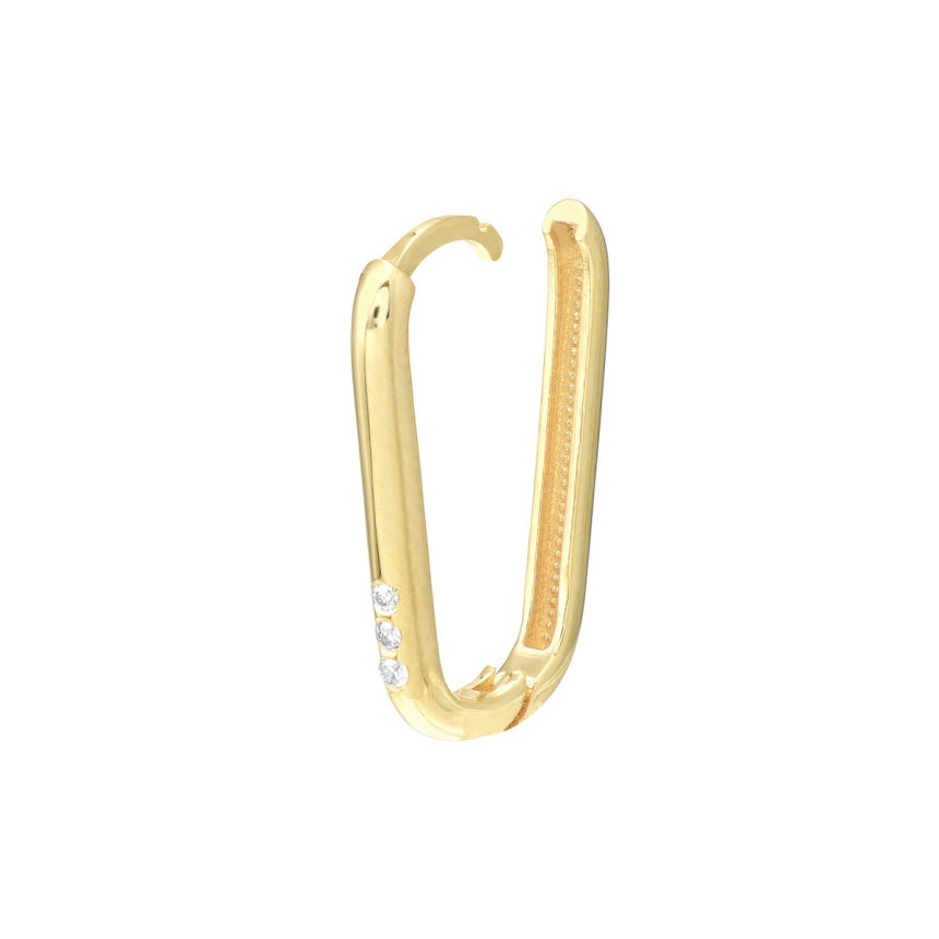 Yellow Gold Oval Hoop Earrings - Alexis Jae Jewelry