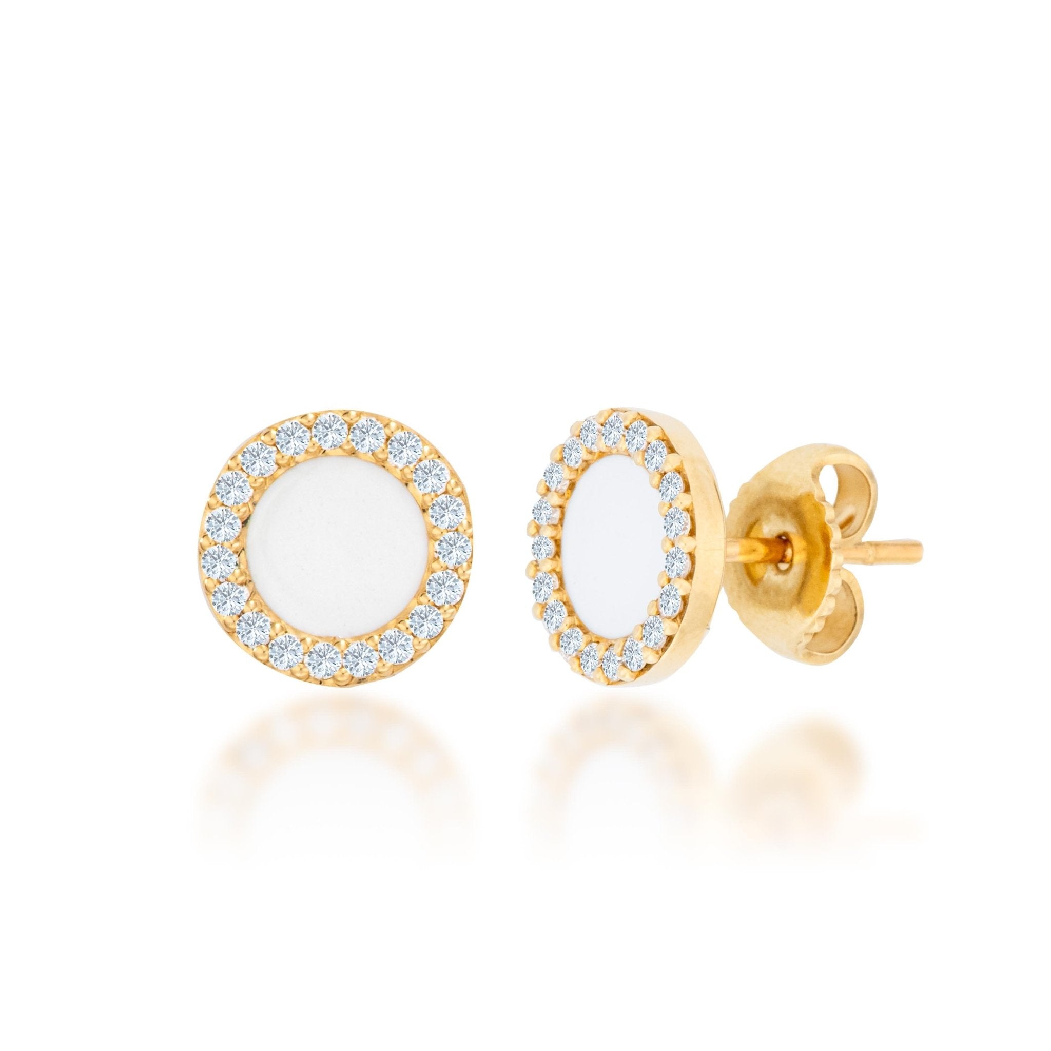 White Enamel Earrings - Alexis Jae Jewelry