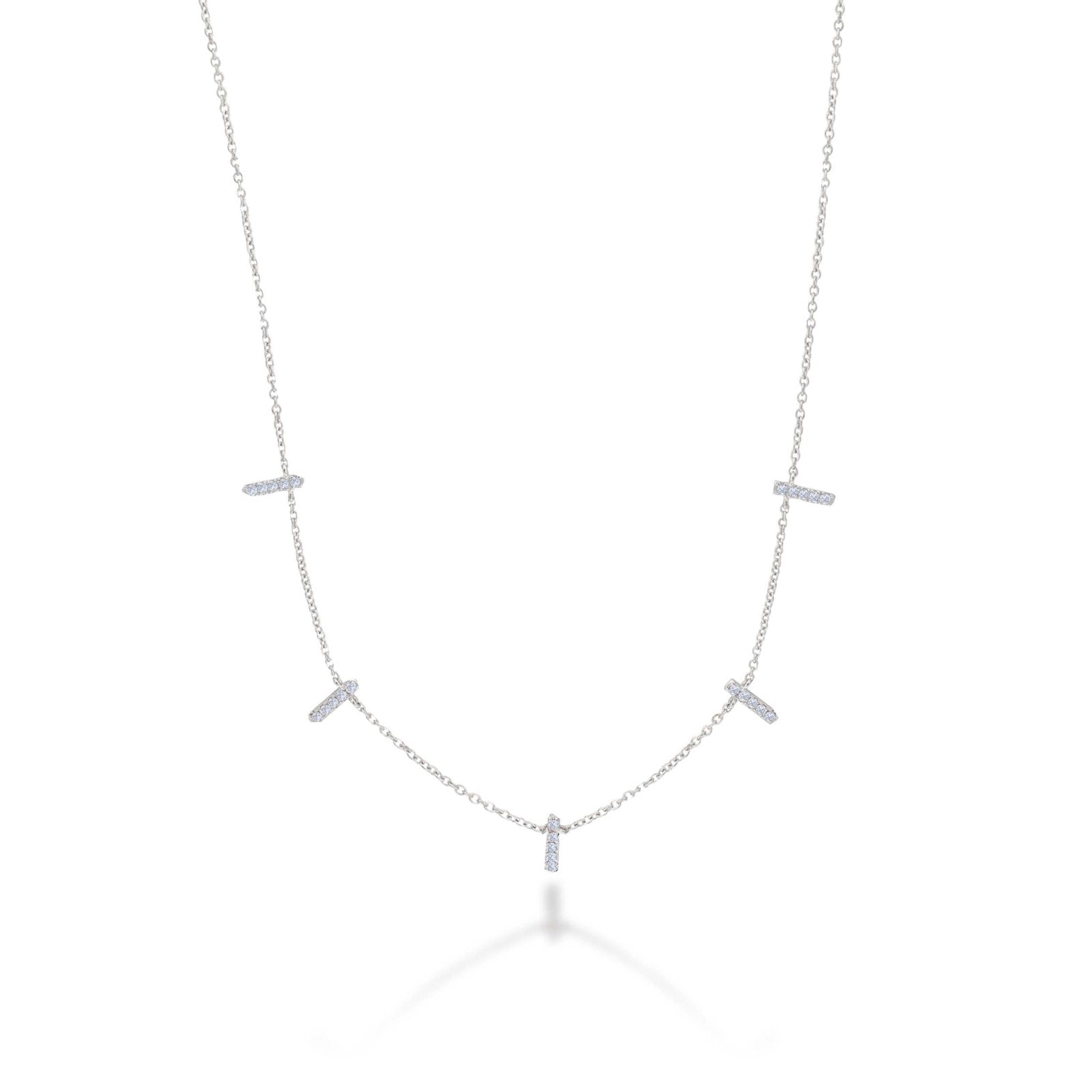 14K Gold 5 Diamond Bars Necklace - Alexis Jae
