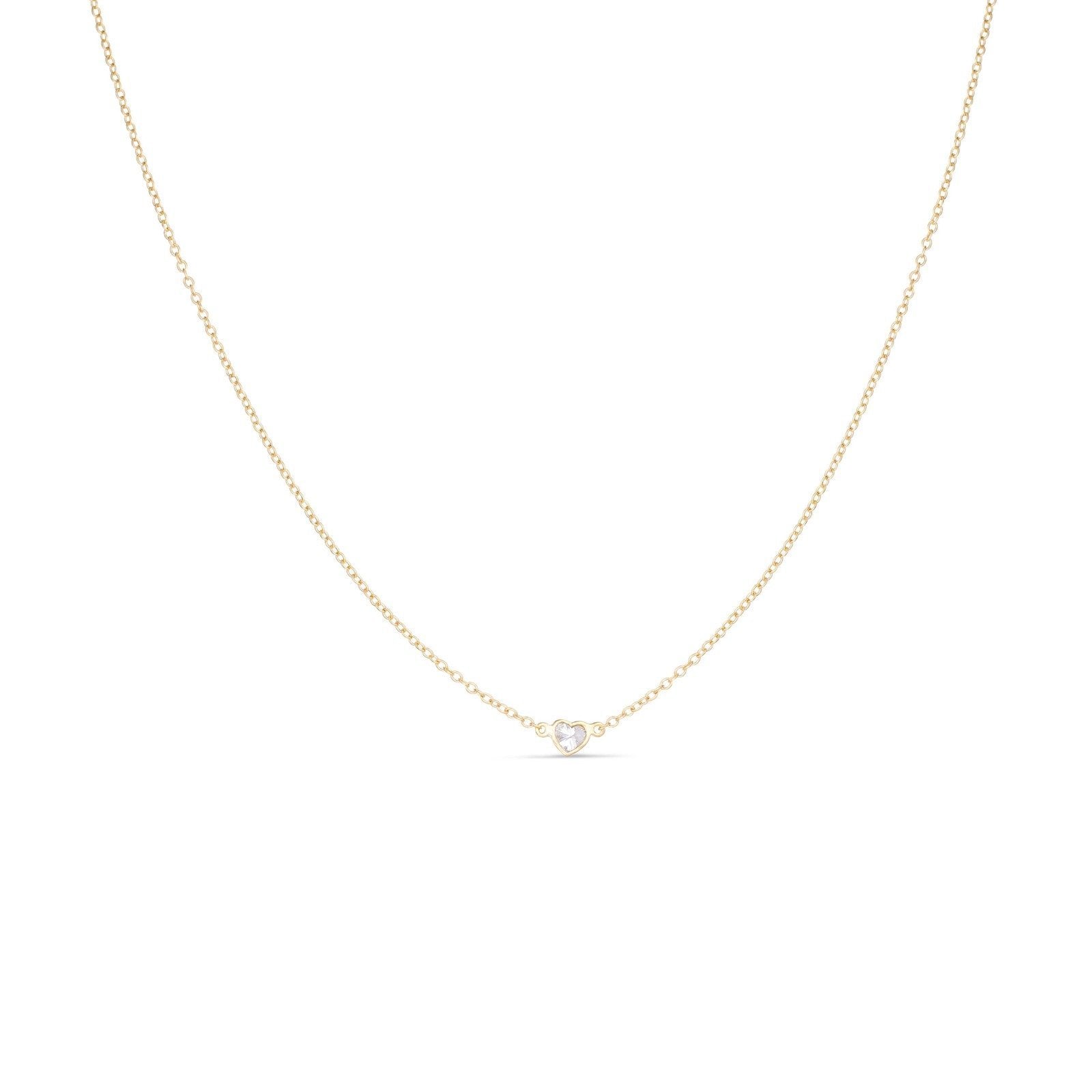Diamond Heart Necklace Yellow Gold- Alexis Jae Jewelry