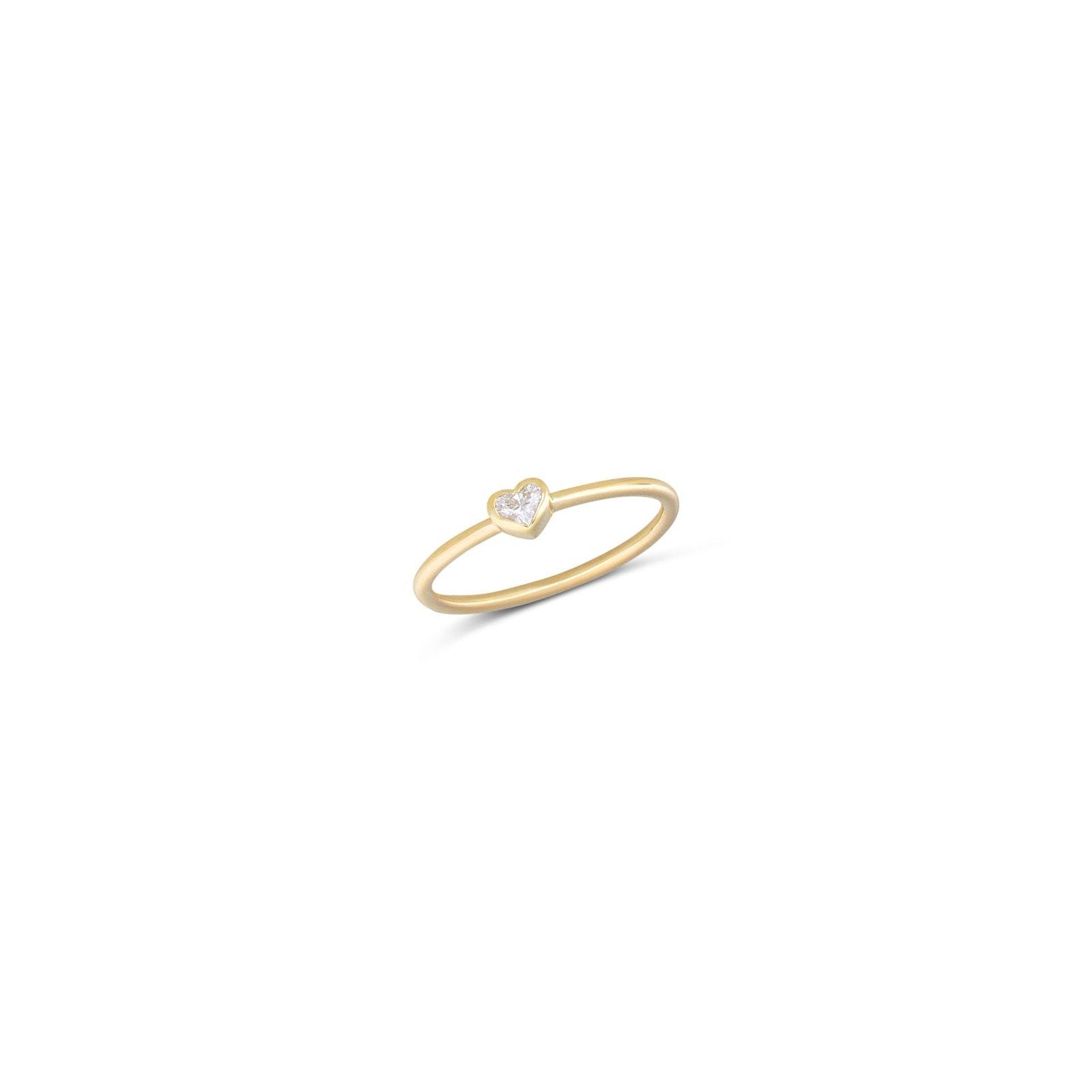Bezel Set Heart Shaped Diamond Ring - Alexis Jae Jewelry