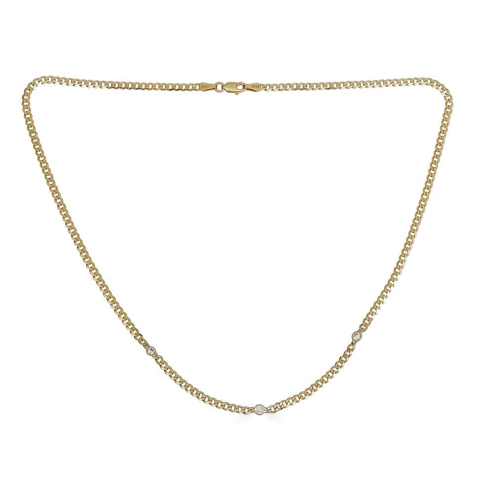 Curb Link Necklace with Diamonds