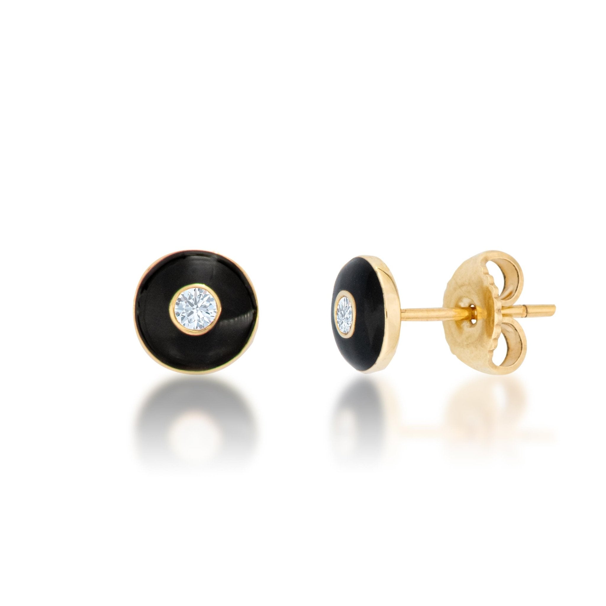 Black Enamel Stud Earrings - Alexis Jae Jewelry