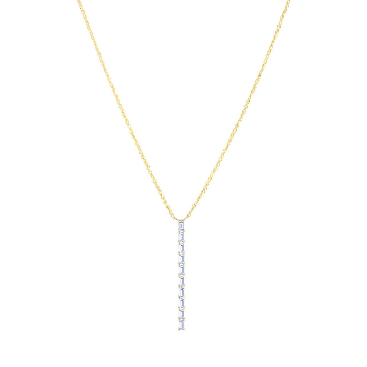 Diamond Bar Necklace Yellow Gold - Alexis Jae Jewelry