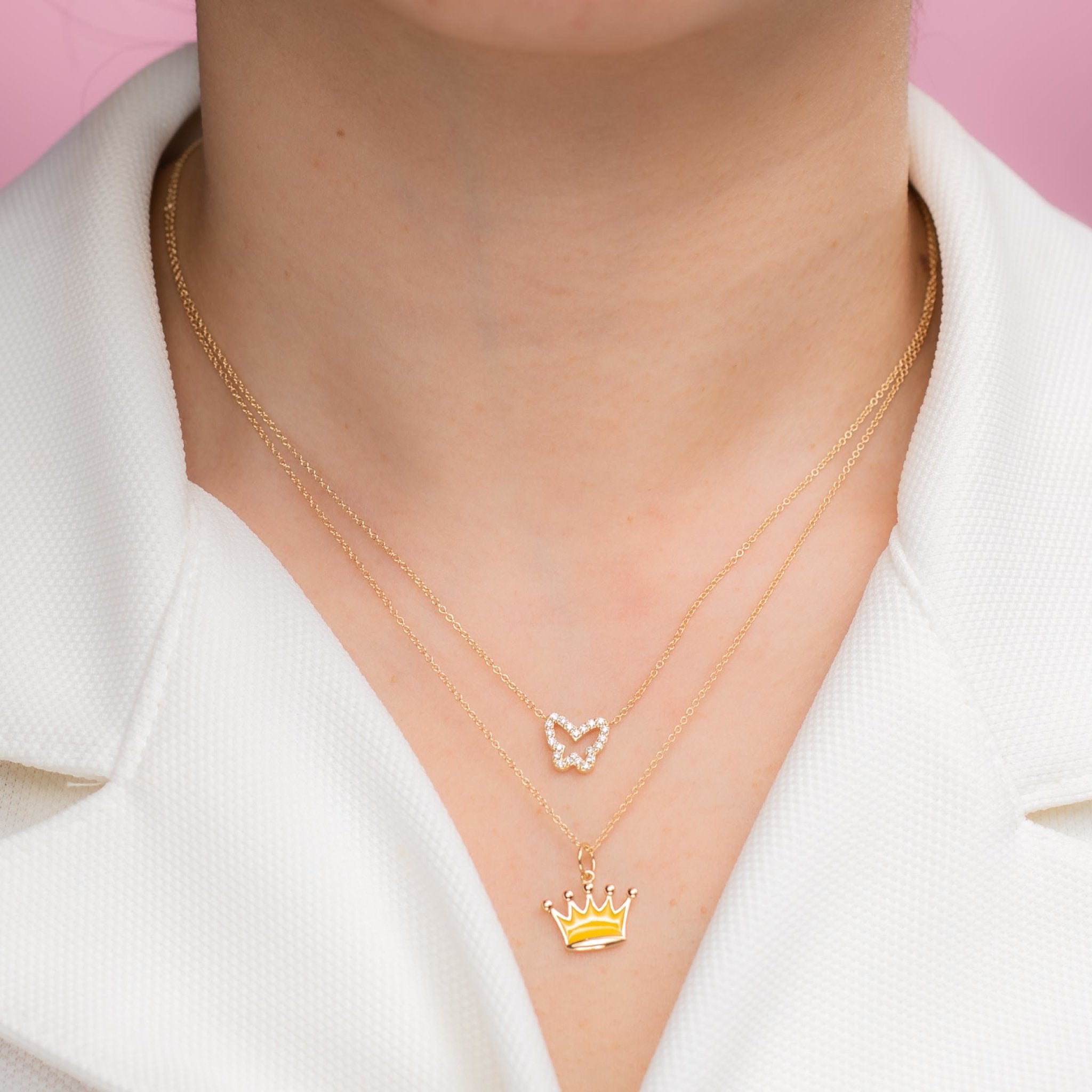 Diamond Butterfly Pendant Necklace - Alexis Jae Jewelry