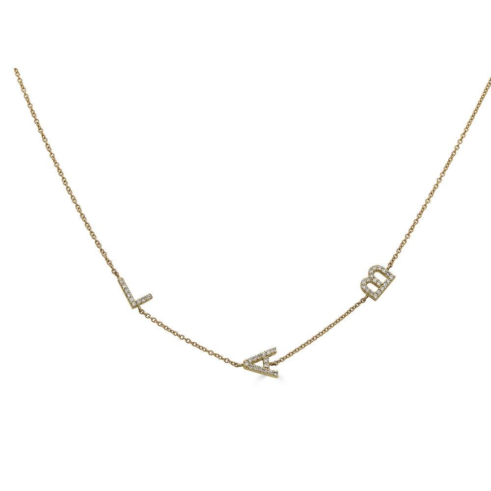 Gold Diamond Initial Necklace - Alexis Jae Jewelry