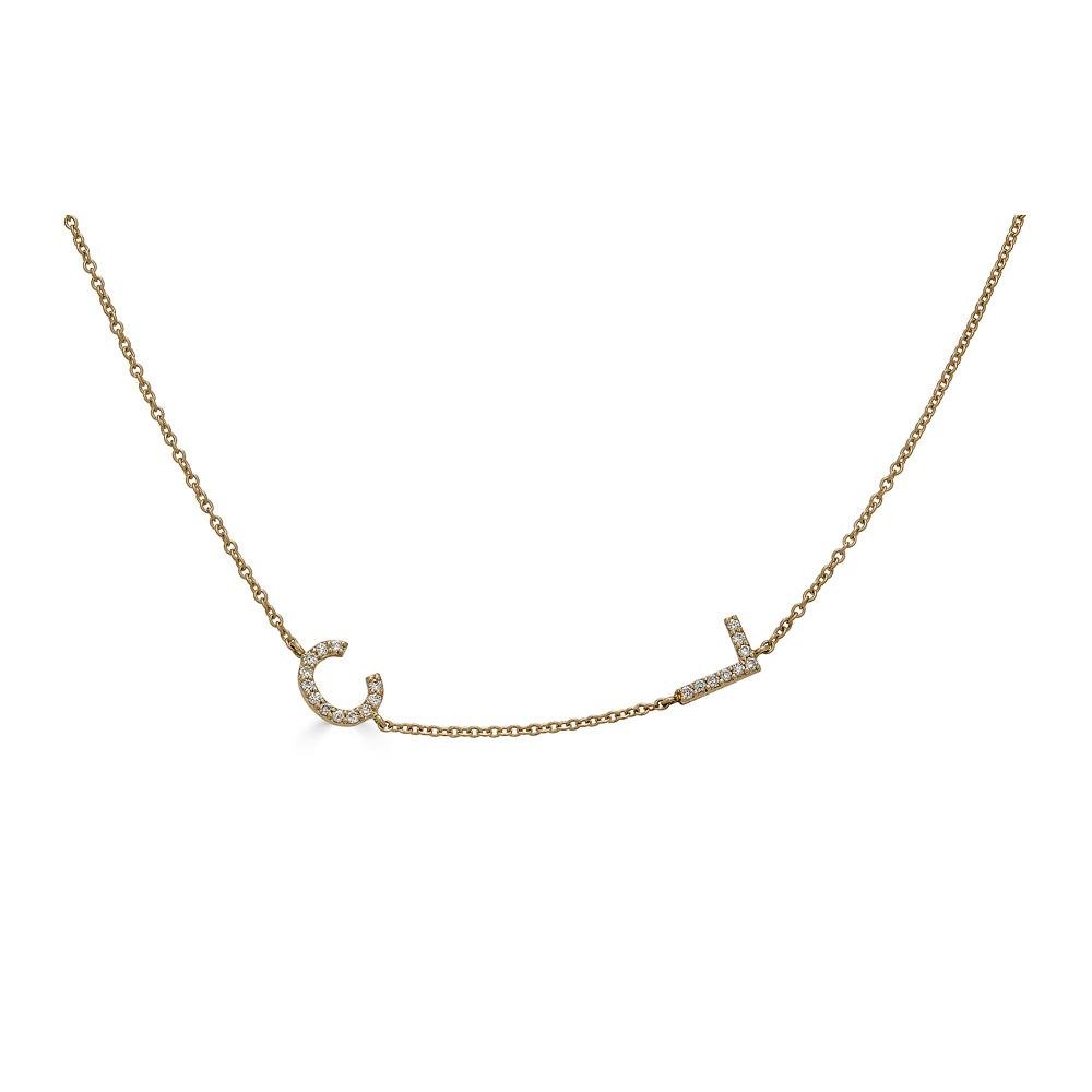 Pave Diamond Initial Necklace - Alexis Jae Jewelry
