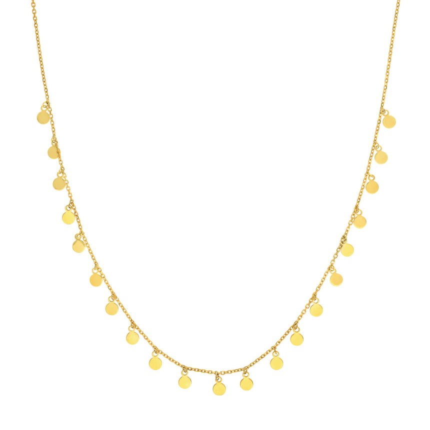 14K Gold Disc Station Necklace - Alexis Jae Jewelry
