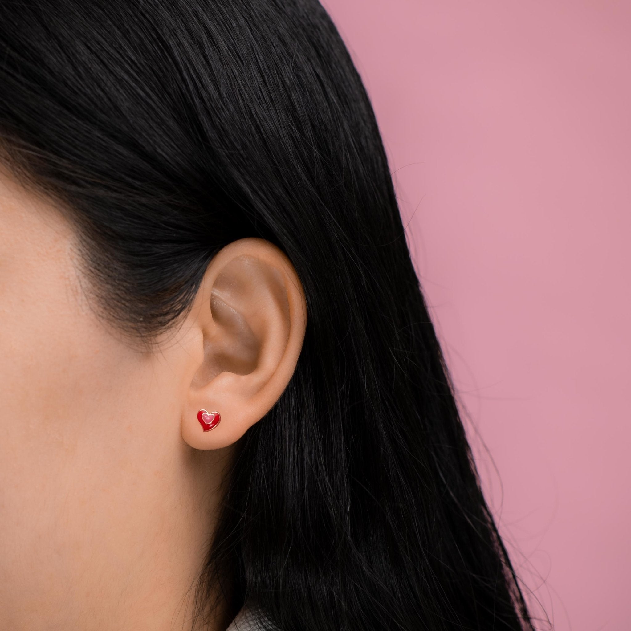 Red Heart Stud Earrings - Alexis Jae Jewelry