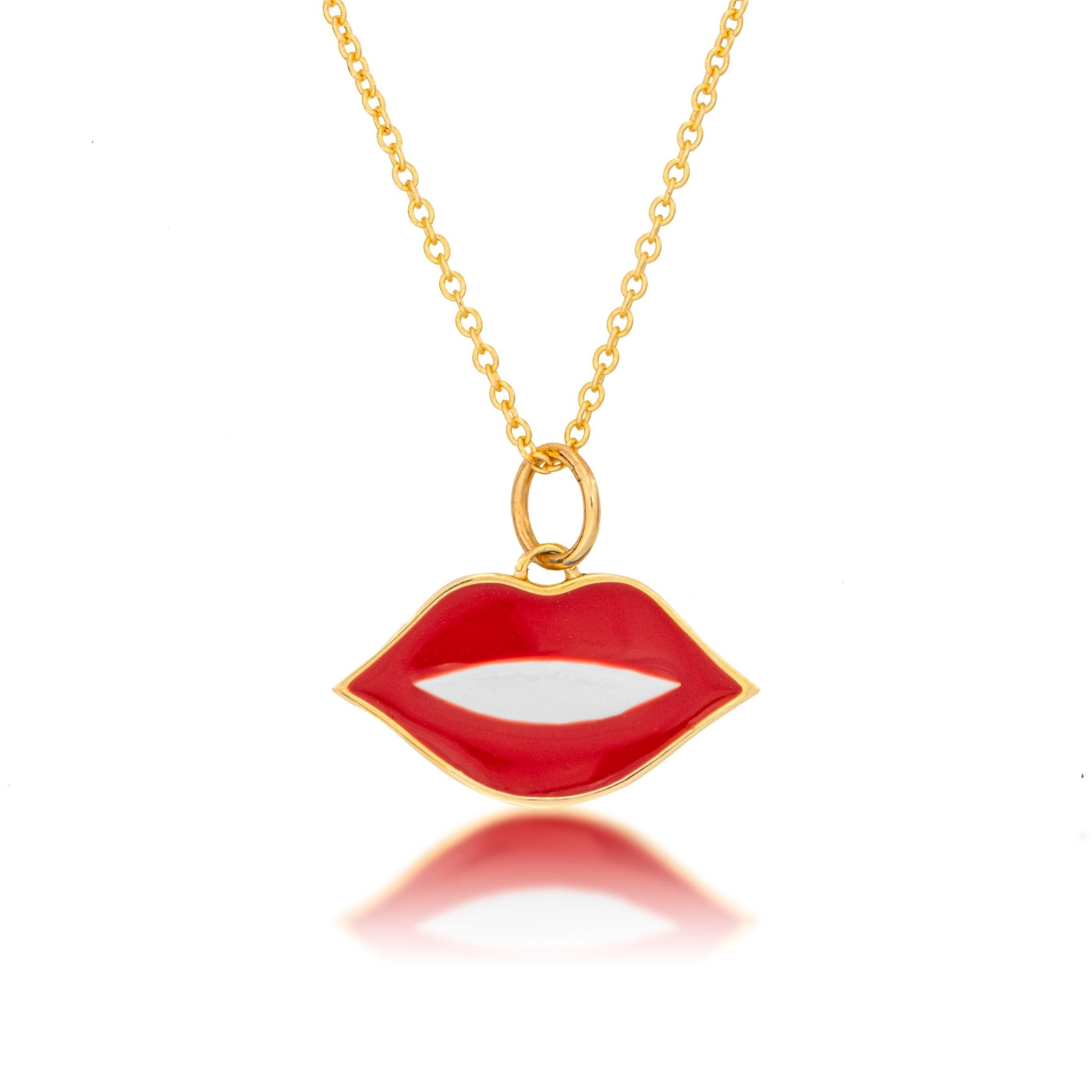 Gold Lip Necklace - Alexis Jae Jewelry
