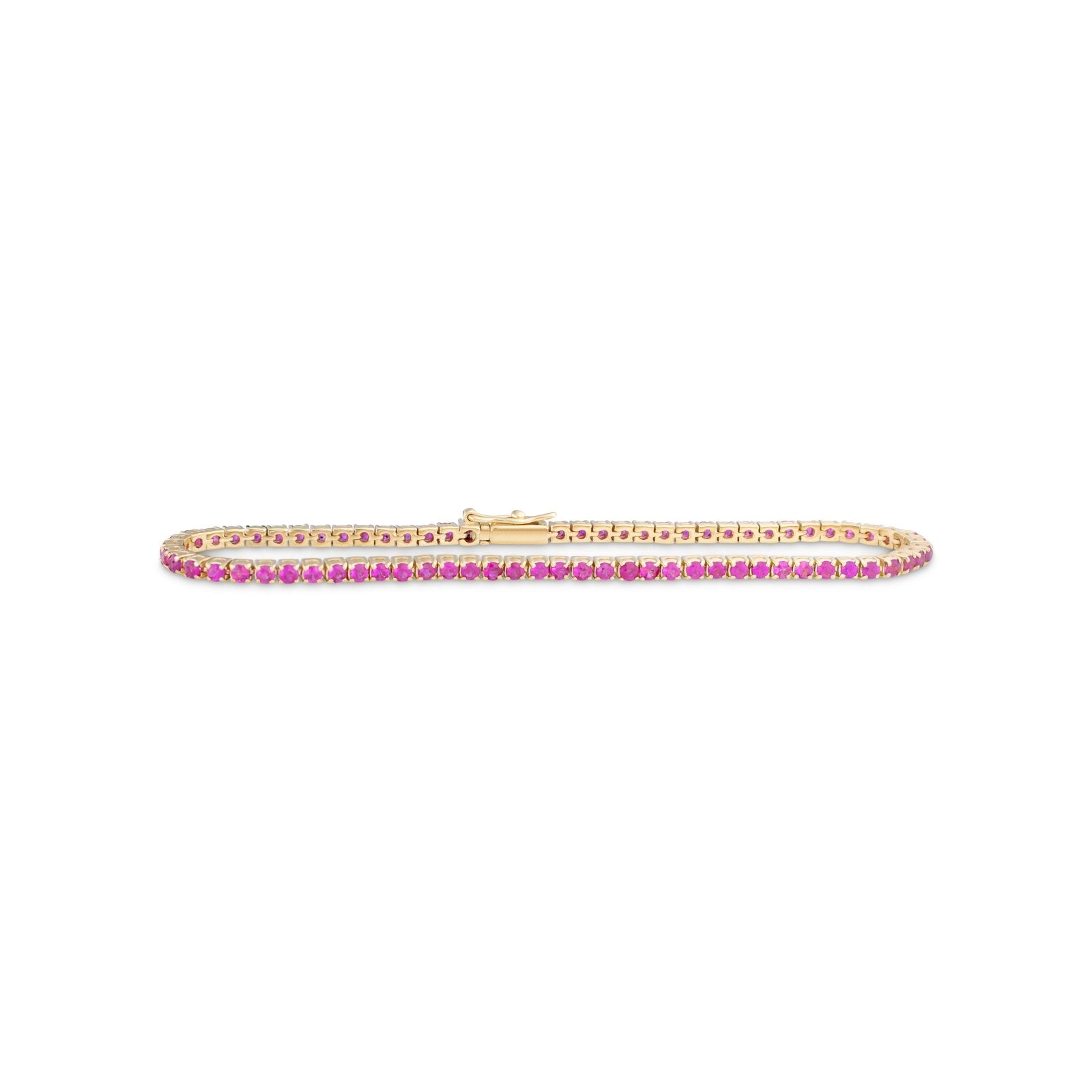14K Gold Hot Pink Sapphire Tennis Bracelet - Alexis Jae