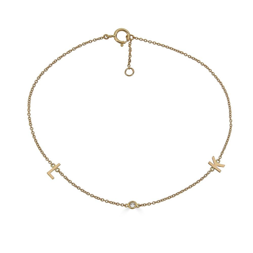 Gold Initial Anklet - Alexis Jae Jewelry