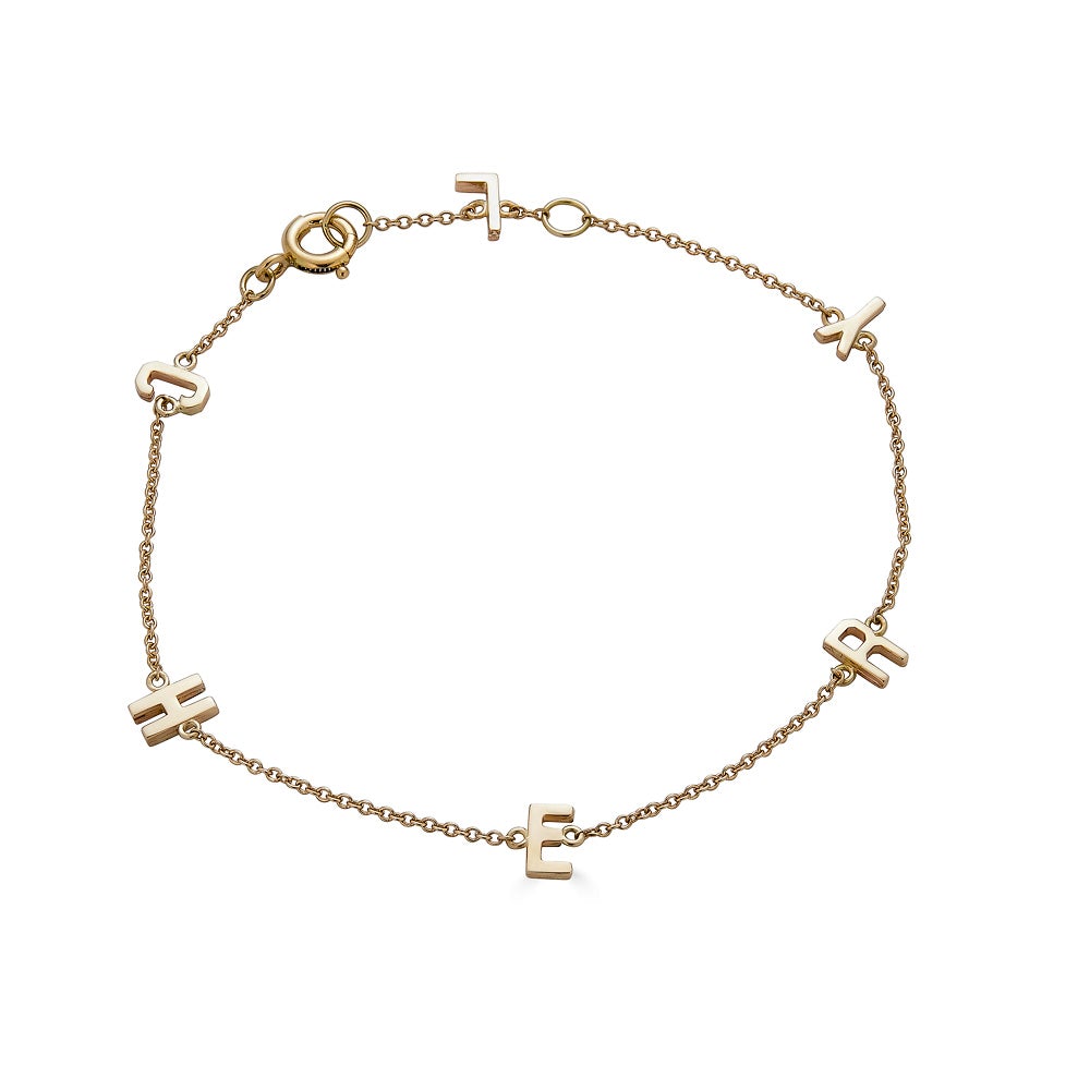 14K Gold Initial Bracelet - Alexis Jae Jewelry