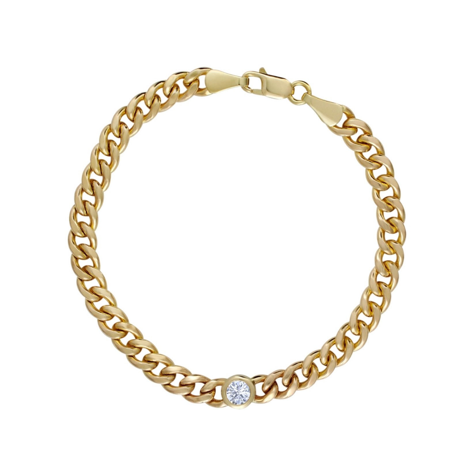 Chain Bracelet with Diamond - Alexis Jae Jewelry