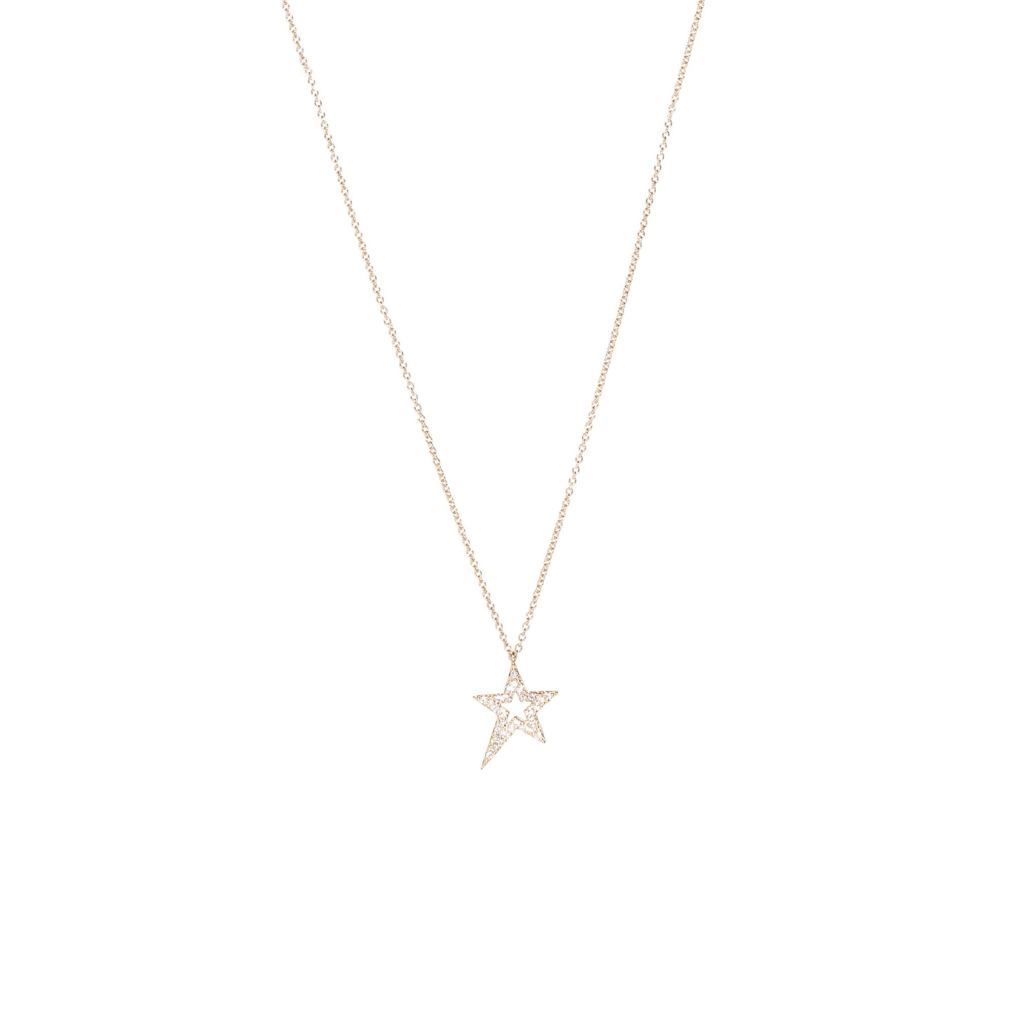 Gold Star Necklace with Diamonds - Alexis Jae Jewelry