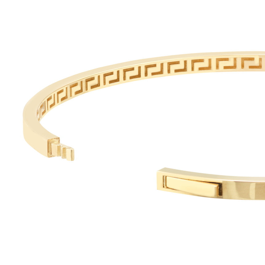 14K Gold Plain Bangle Bracelet - Alexis Jae Jewelry