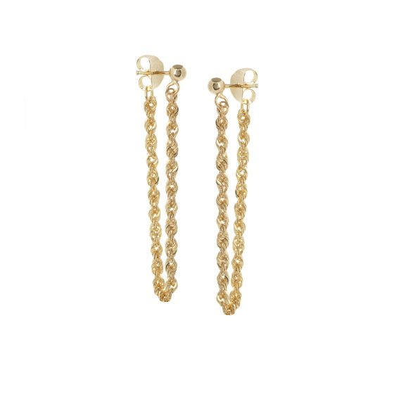 14k Gold Rope Chain Earrings - Alexis Jae