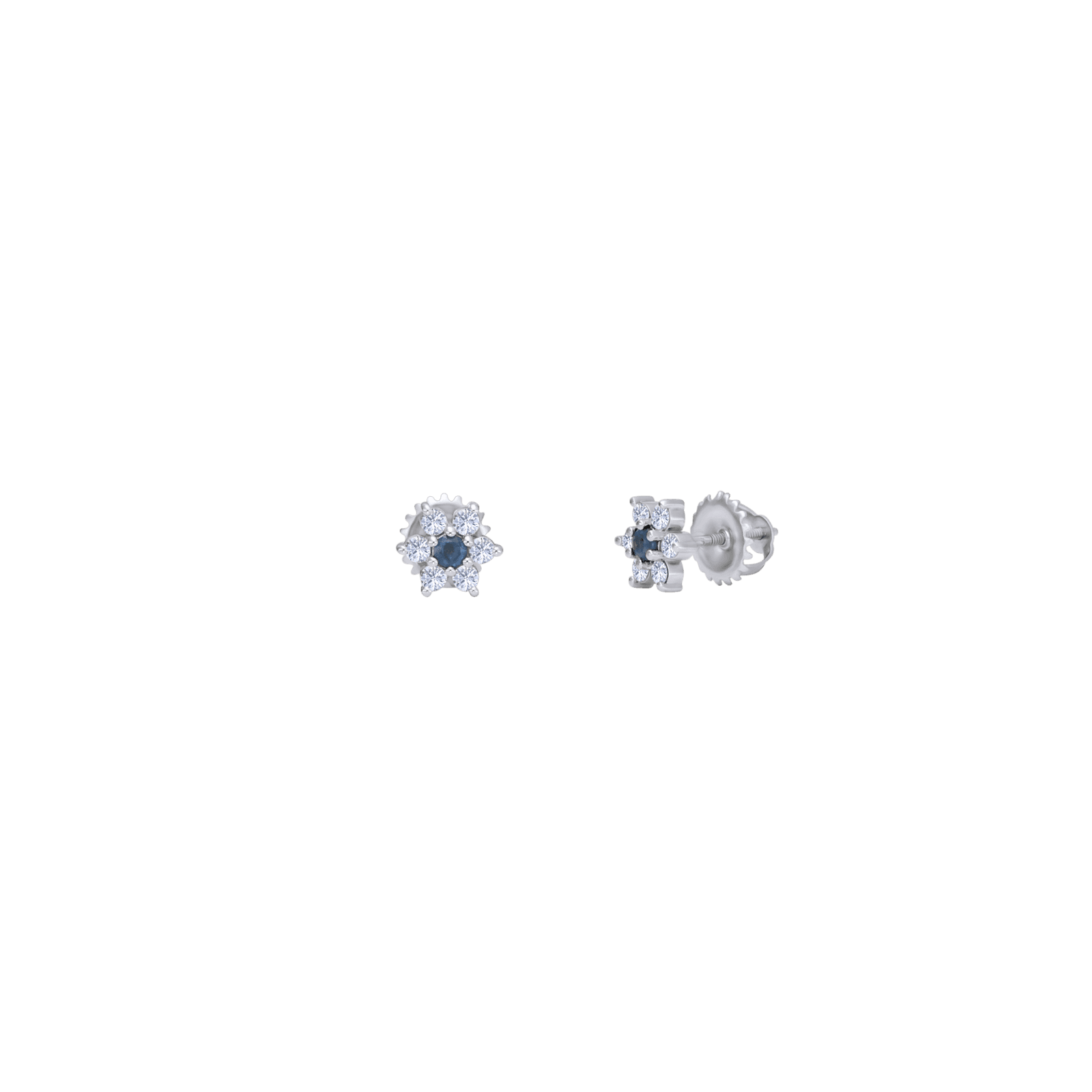 Sapphire and Diamond Flower Earrings - Alexis Jae Jewelry