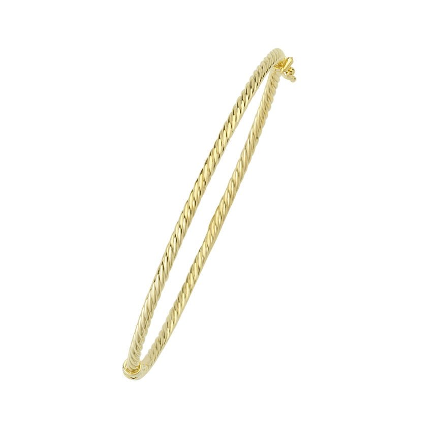 14K Gold Twist Bangle Bracelet - Alexis Jae