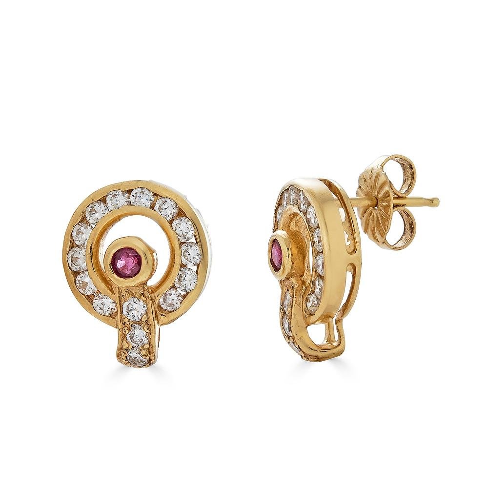 Ruby and Diamond Stud Earrings - Alexis Jae Jewelry