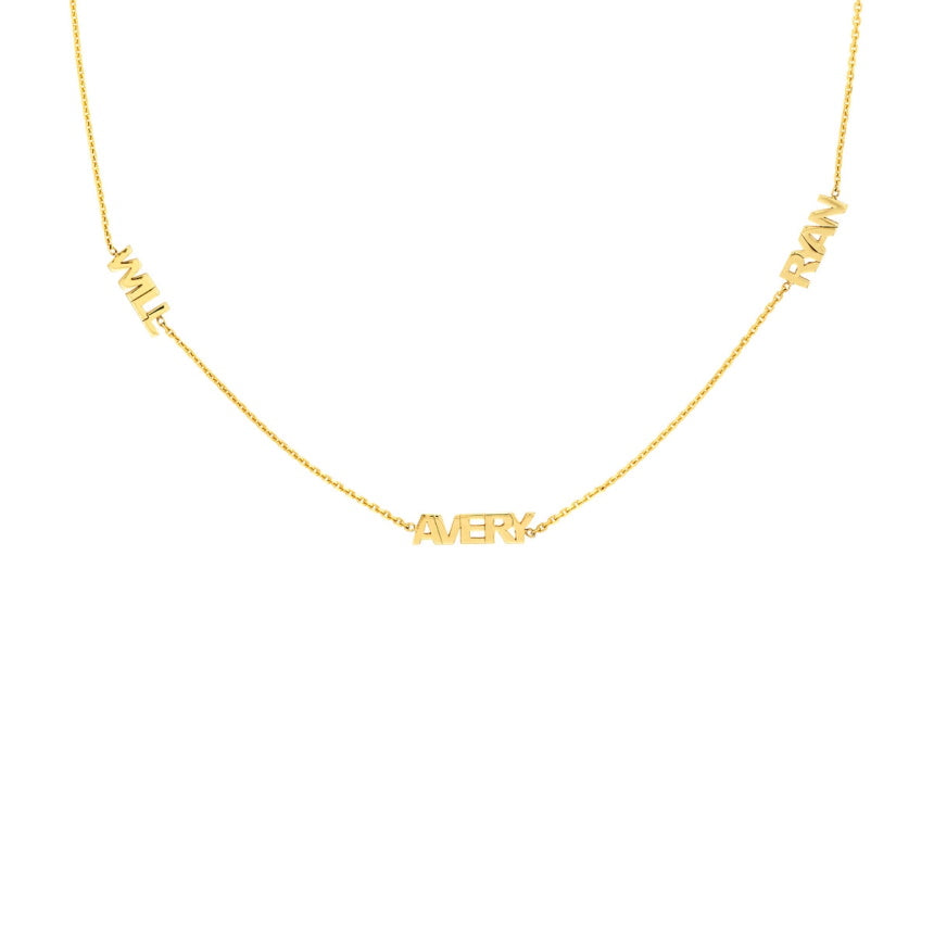 3 Name Necklace Gold - Alexis Jae Jewelry
