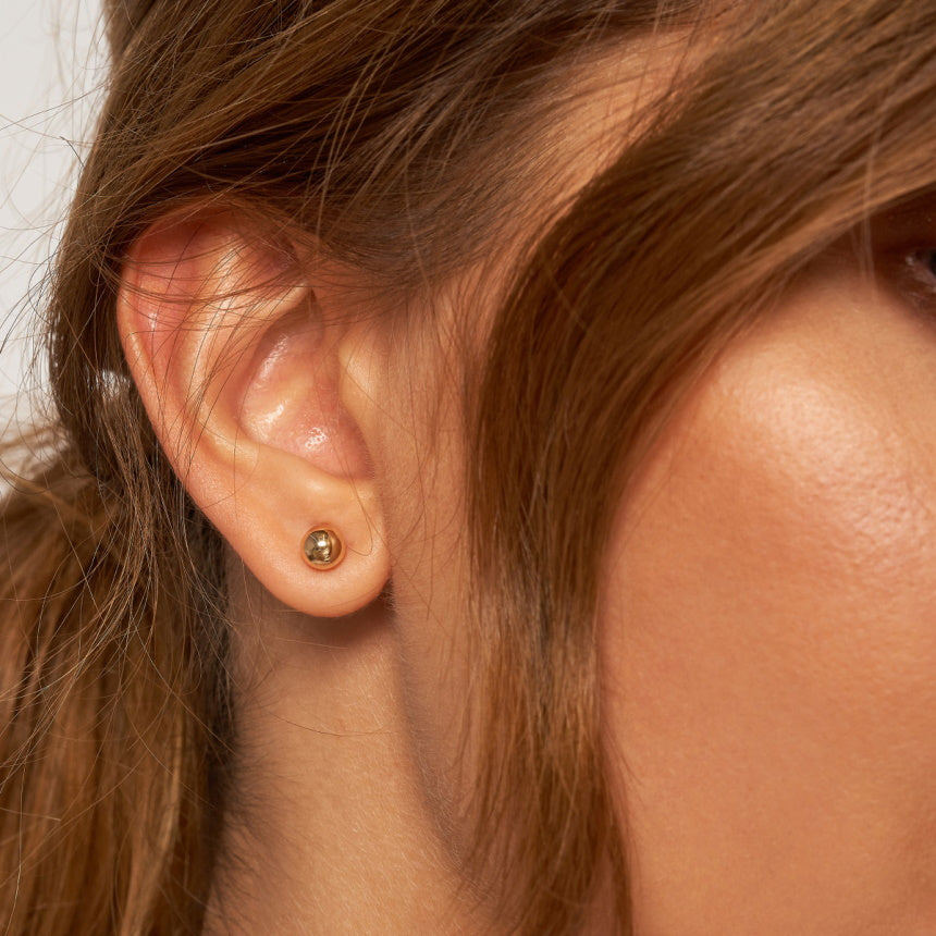 8mm Gold Ball Stud Earrings - Alexis Jae Jewelry