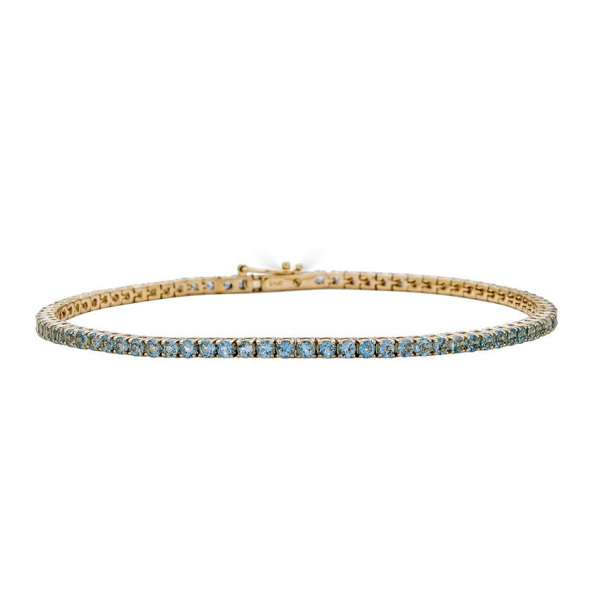 14K Gold Aquamarine Bracelet, Gold Aquamarine Bracelet, Aquamarine Bracelet,  March Birthstone, Gemstone Bracelet, 14K Gold Bracelet. - Etsy